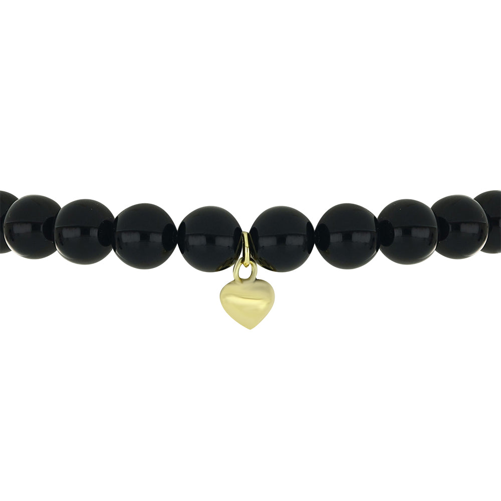 Goldplattiertes Silberarmband mit schwarzem Onyx
