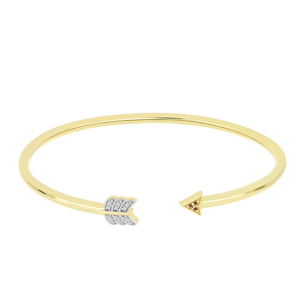 Goldplattierter Silberarmreif mit Champagner-Diamant und weißem Diamant