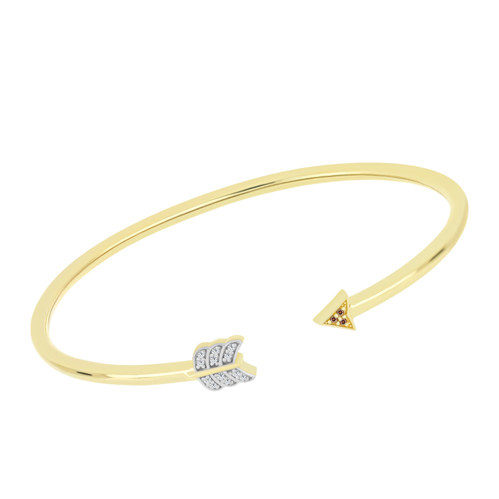 Goldplattierter Silberarmreif mit Champagner-Diamant und weißem Diamant
