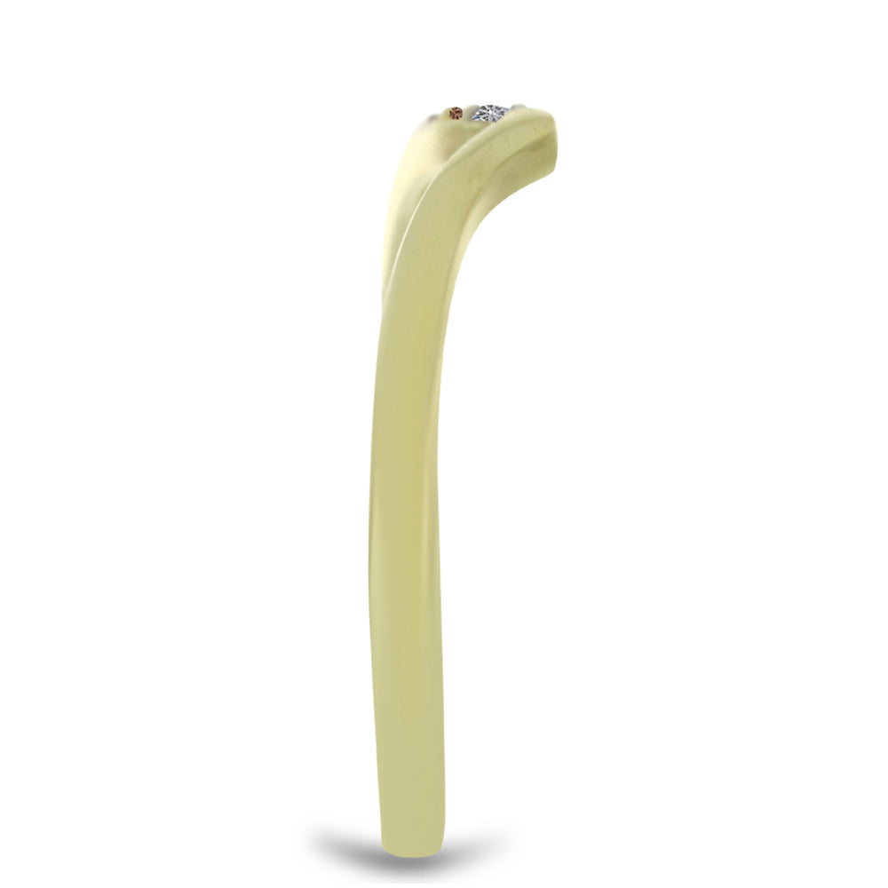 Goldplattierter Silberring mit Champagner-Diamant und weißem Diamant
