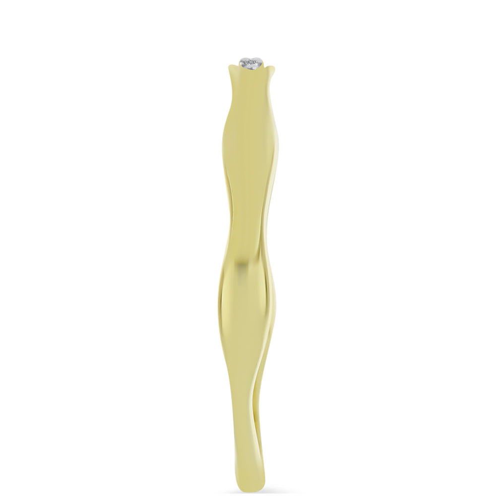 Goldplattierter Silberring mit Champagner-Diamant und weißem Diamant