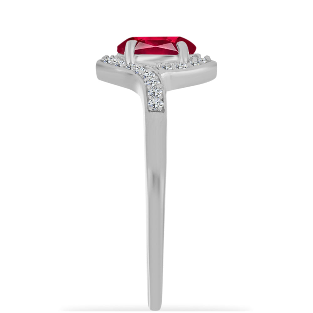 Silberring mit Rubin aus Madagaskar und weißem Diamant