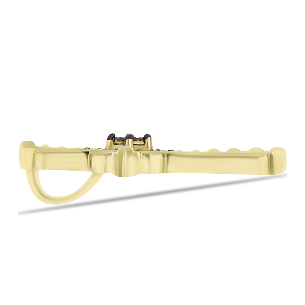 Goldplattierter Silberanhänger mit blauem Diamant