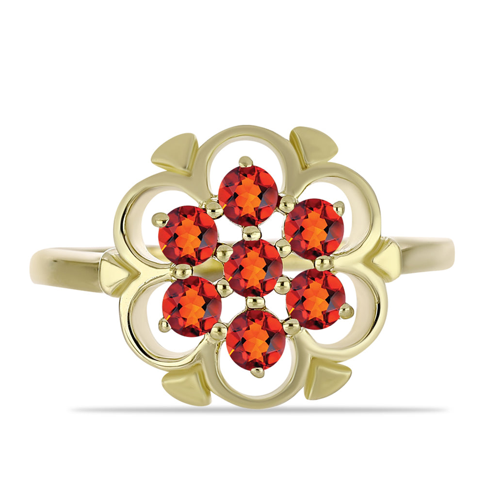 Goldplattierter Silberring mit Citrin aus Madeira