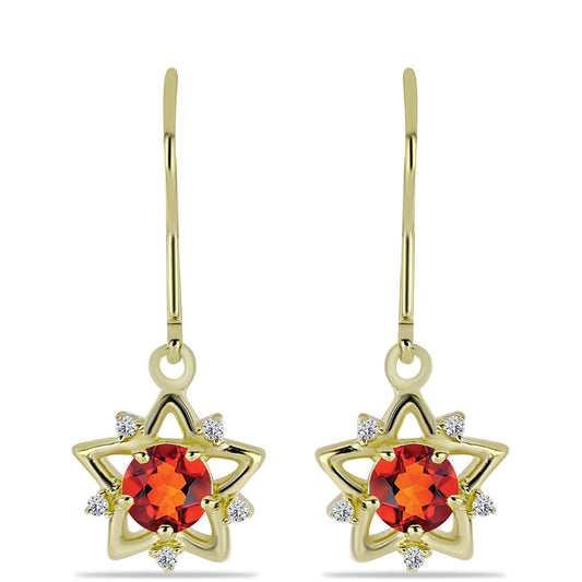 Goldplattierte Silberohrringe mit Citrin aus Madeira und weißem Topas