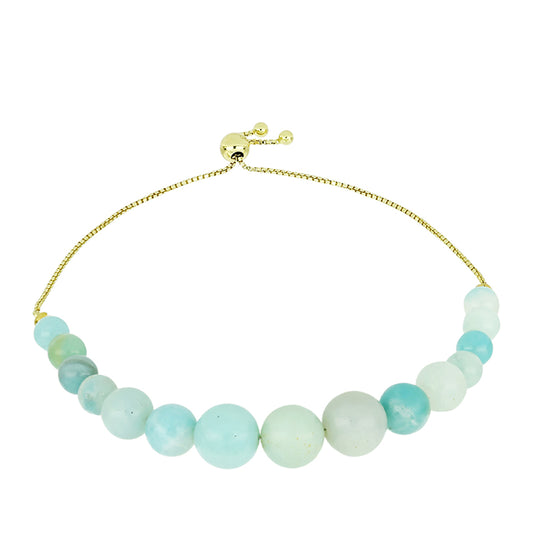 Goldplattiertes Silberarmband mit Amazonit