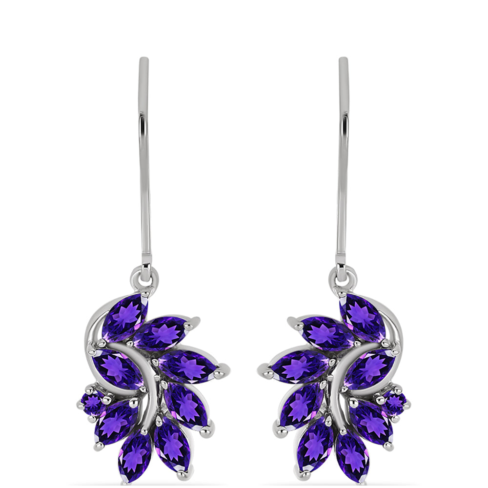 Silberohrringe mit marokkanischem Amethyst