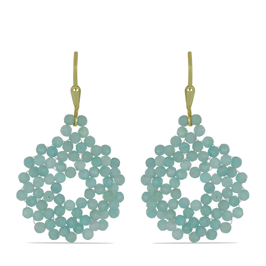 Goldplattierte Silberohrringe mit Amazonit