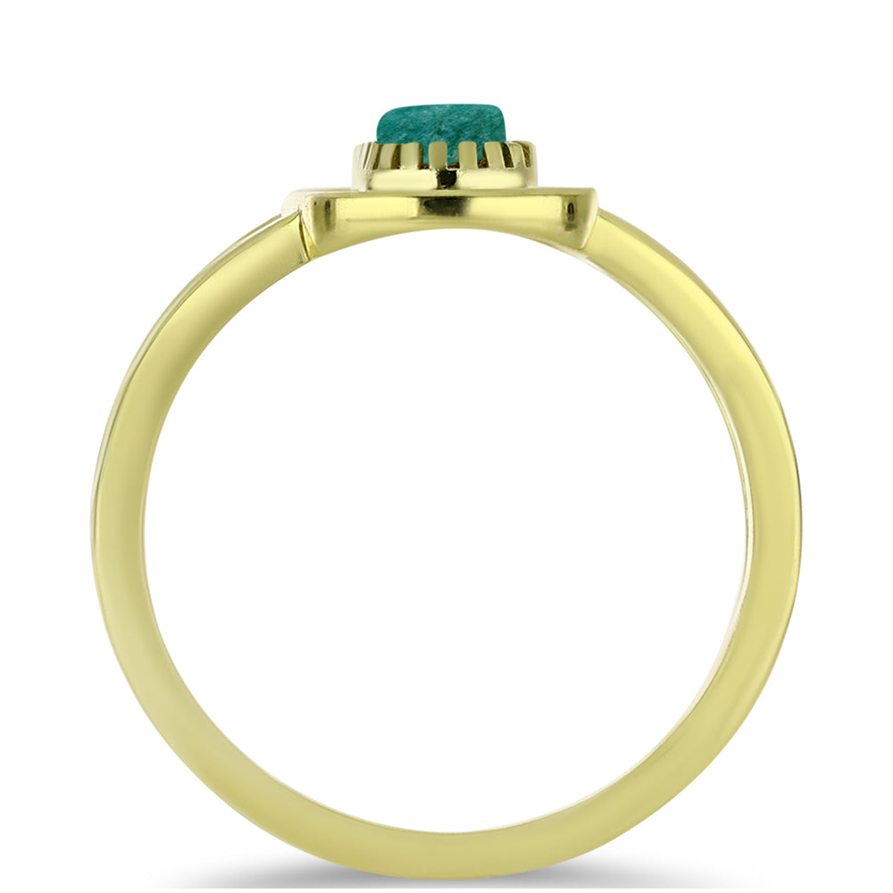 Goldplattierter Silberring mit Amazonit