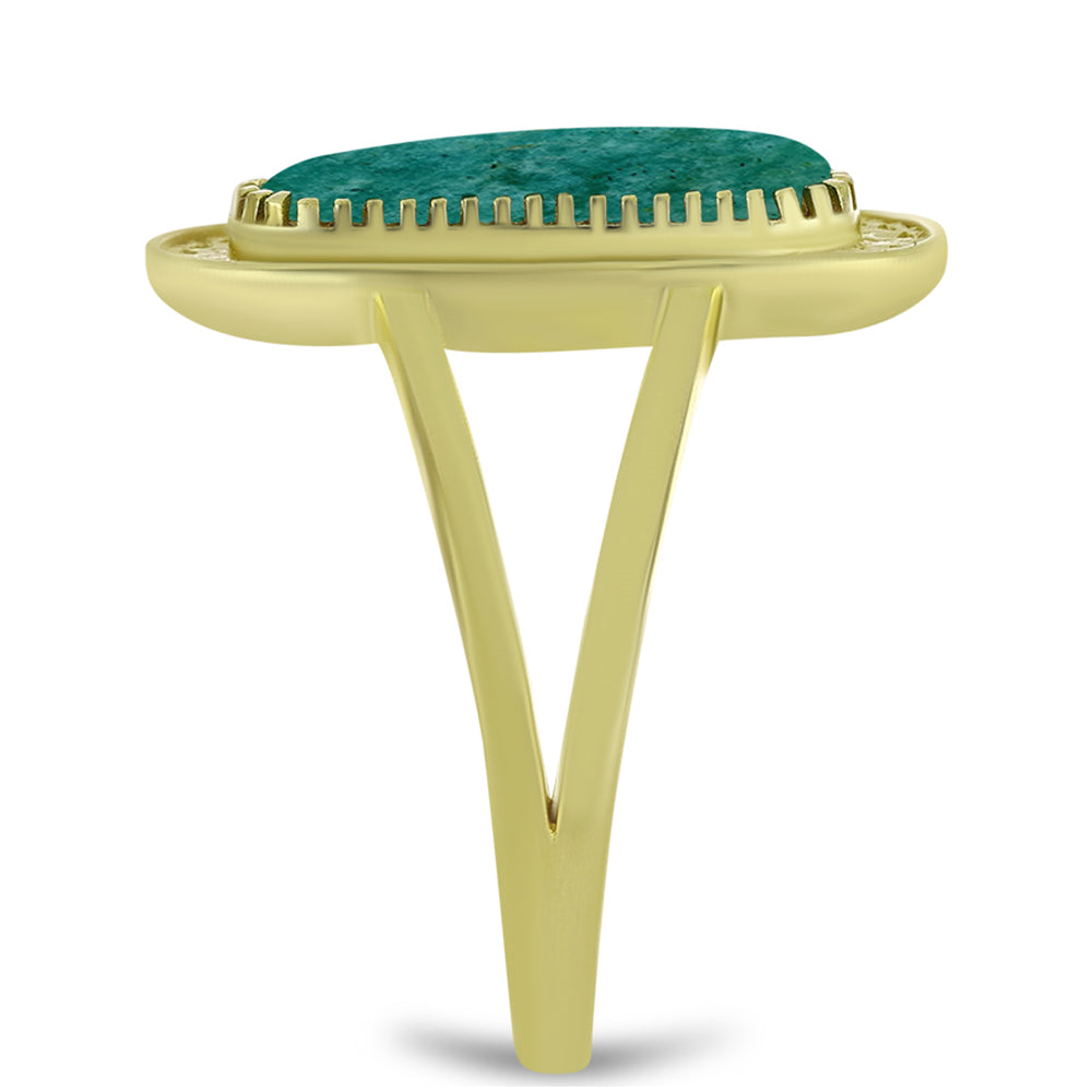 Goldplattierter Silberring mit Amazonit 4