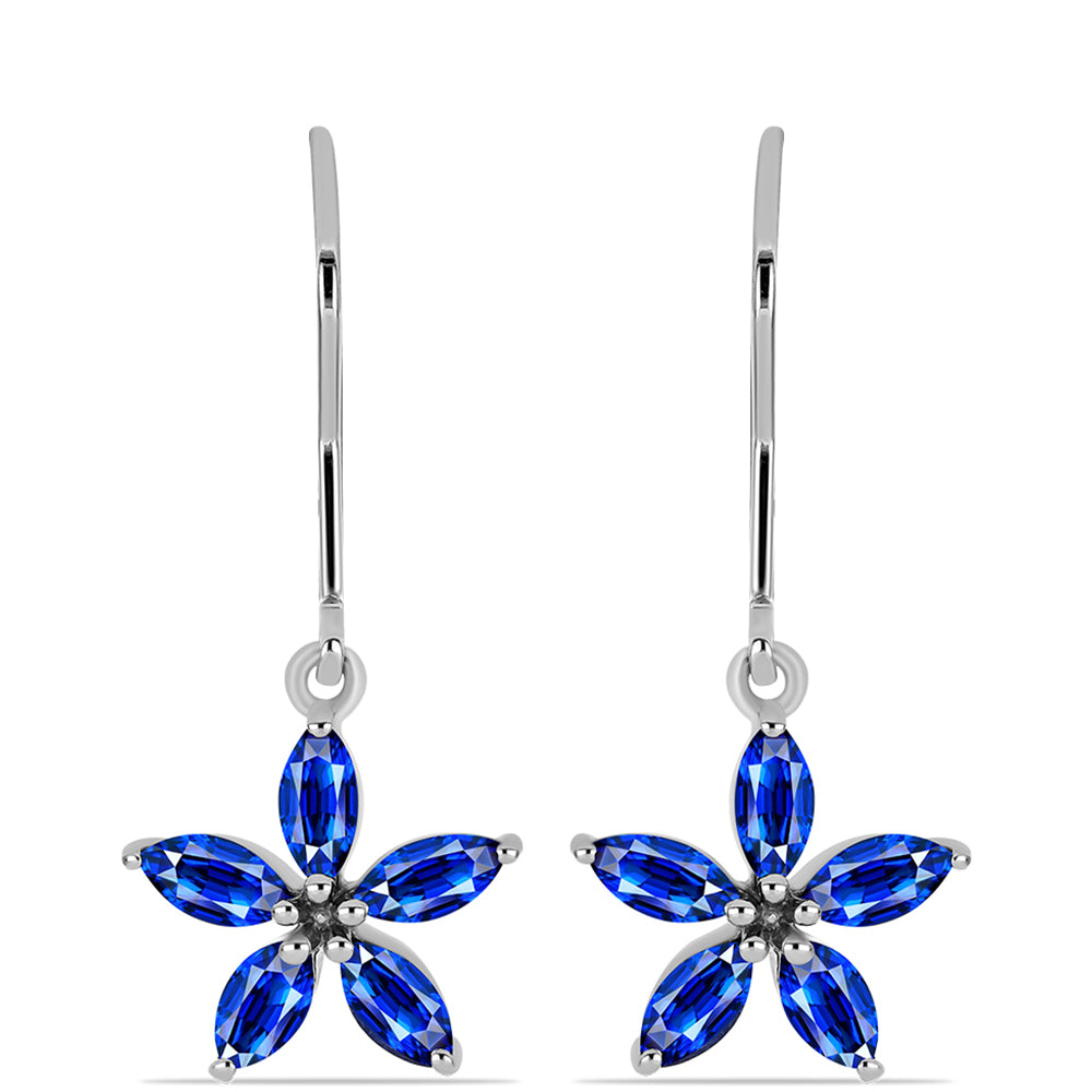 Silberohrringe mit australischem blauem Saphir