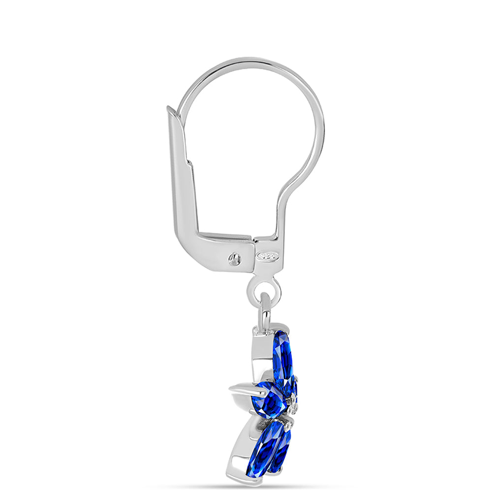 Silberohrringe mit australischem blauem Saphir