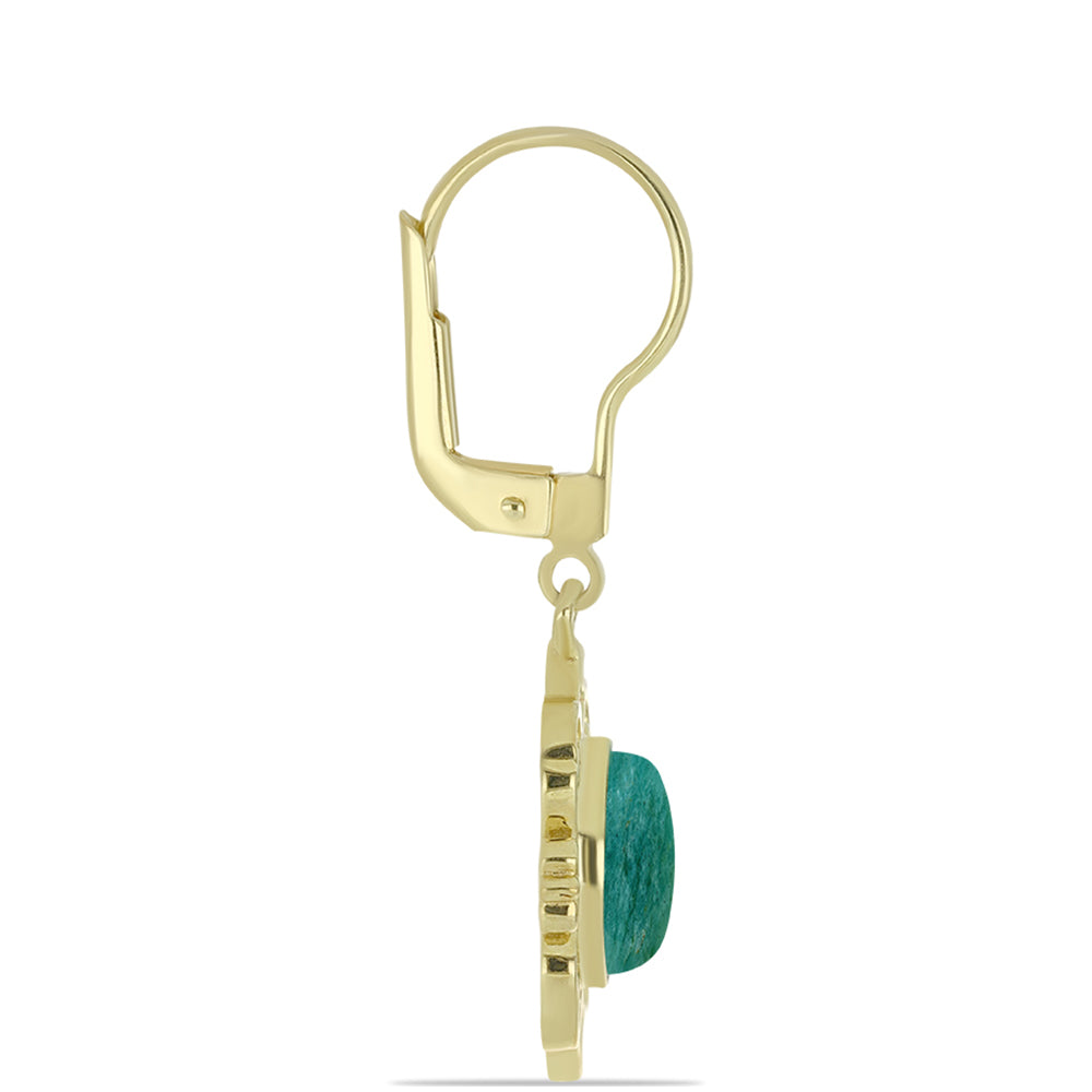 Goldplattierte Silberohrringe mit Amazonit 2