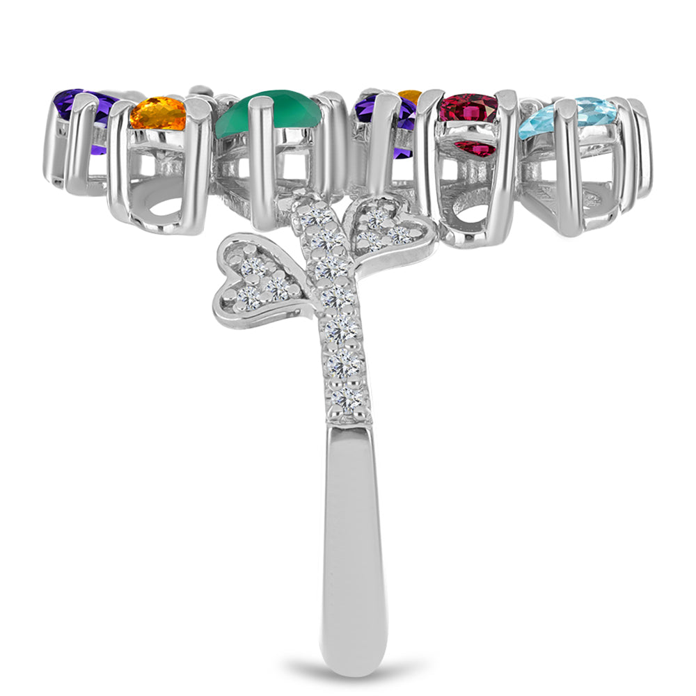 Silberring mit marokkanischem Amethyst und grünem Achat 4