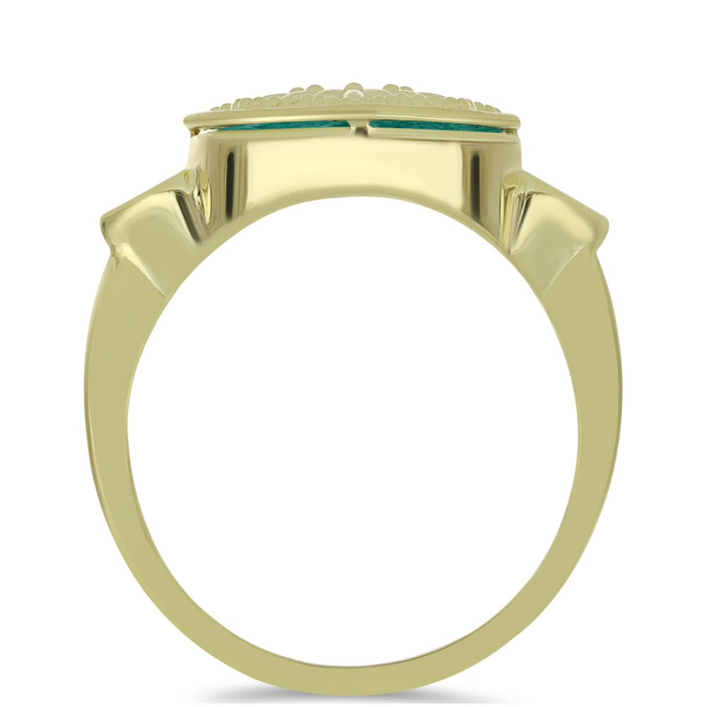 Goldplattierter Silberring mit Amazonit