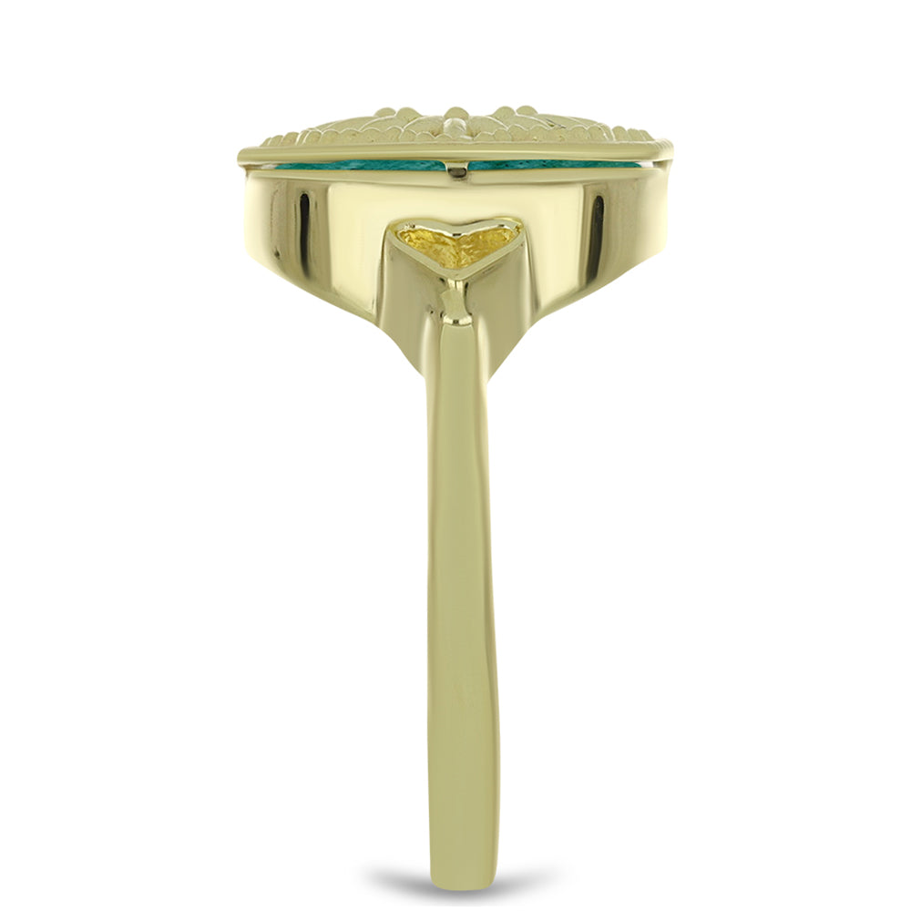 Goldplattierter Silberring mit Amazonit 4