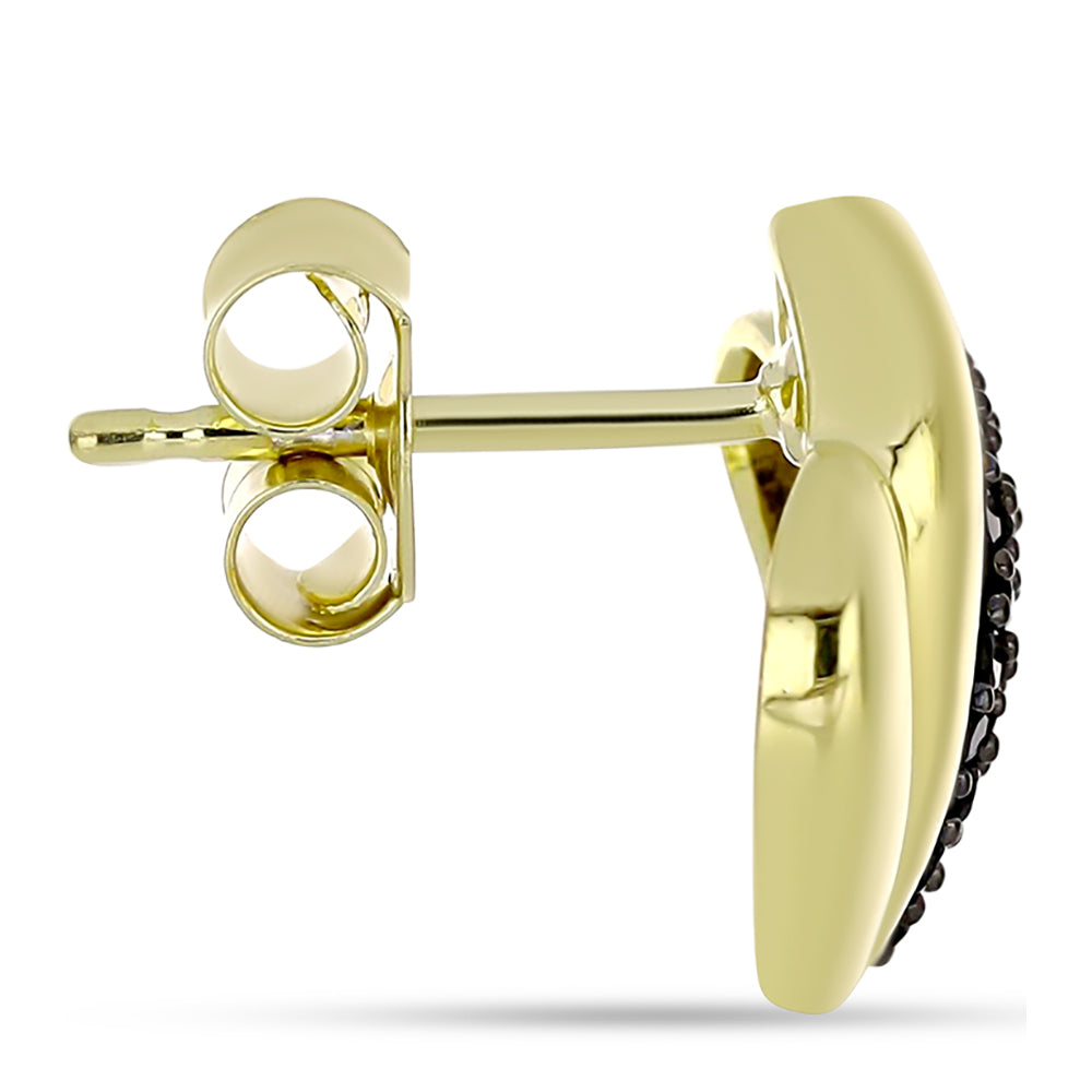 Goldplattierte Silberohrringe mit schwarzem Spinell