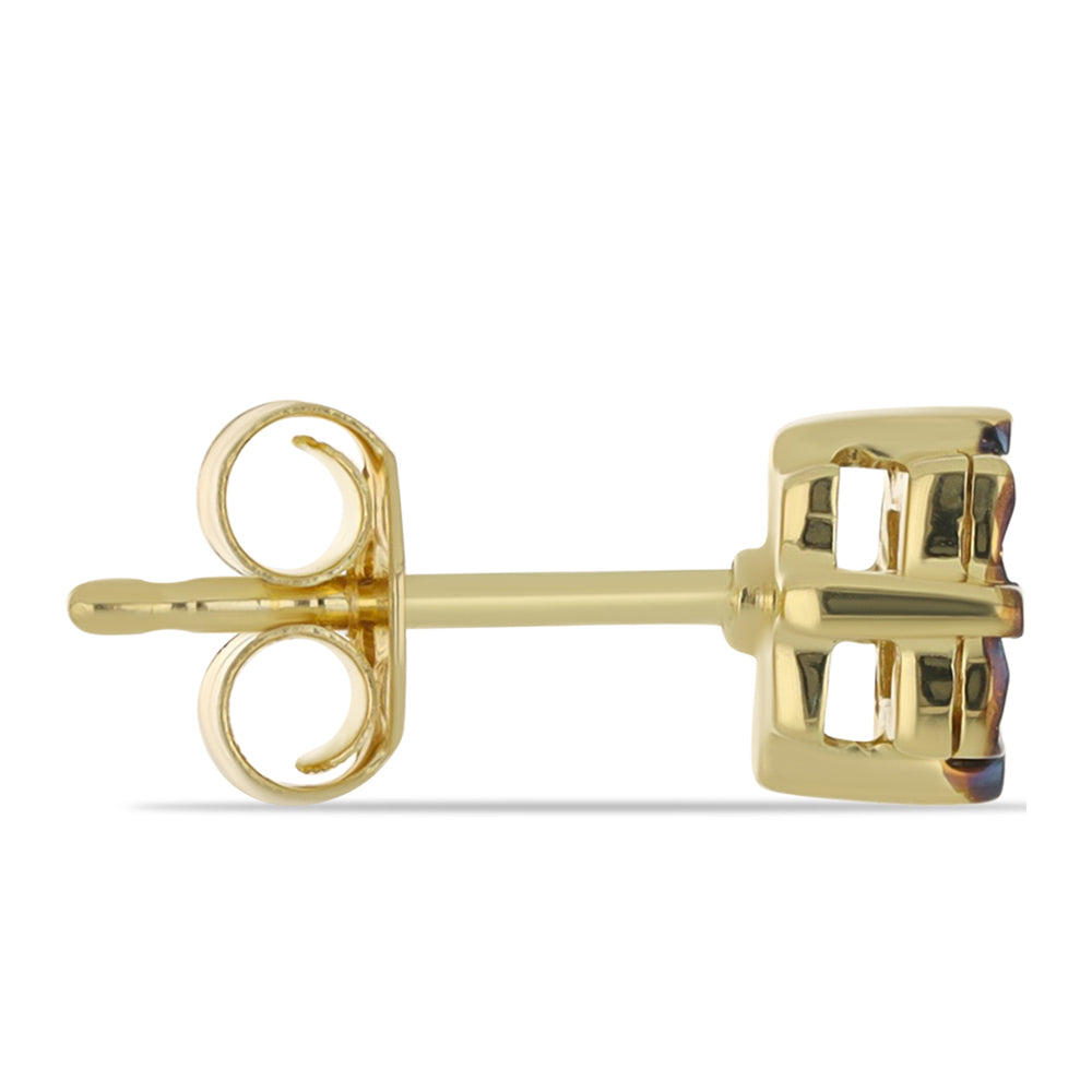 Goldplattierte Silberohrringe mit blauem Diamant