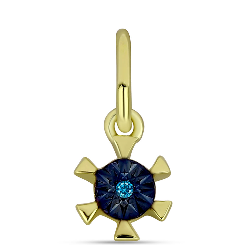 schmuckgarnitur aus Goldplattierte Silber mit blauem Diamant