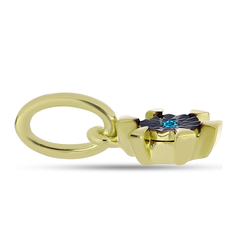 schmuckgarnitur aus Goldplattierte Silber mit blauem Diamant