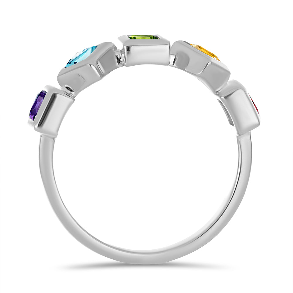 Silberring mit marokkanischem Amethyst und Peridot aus Changbai 3