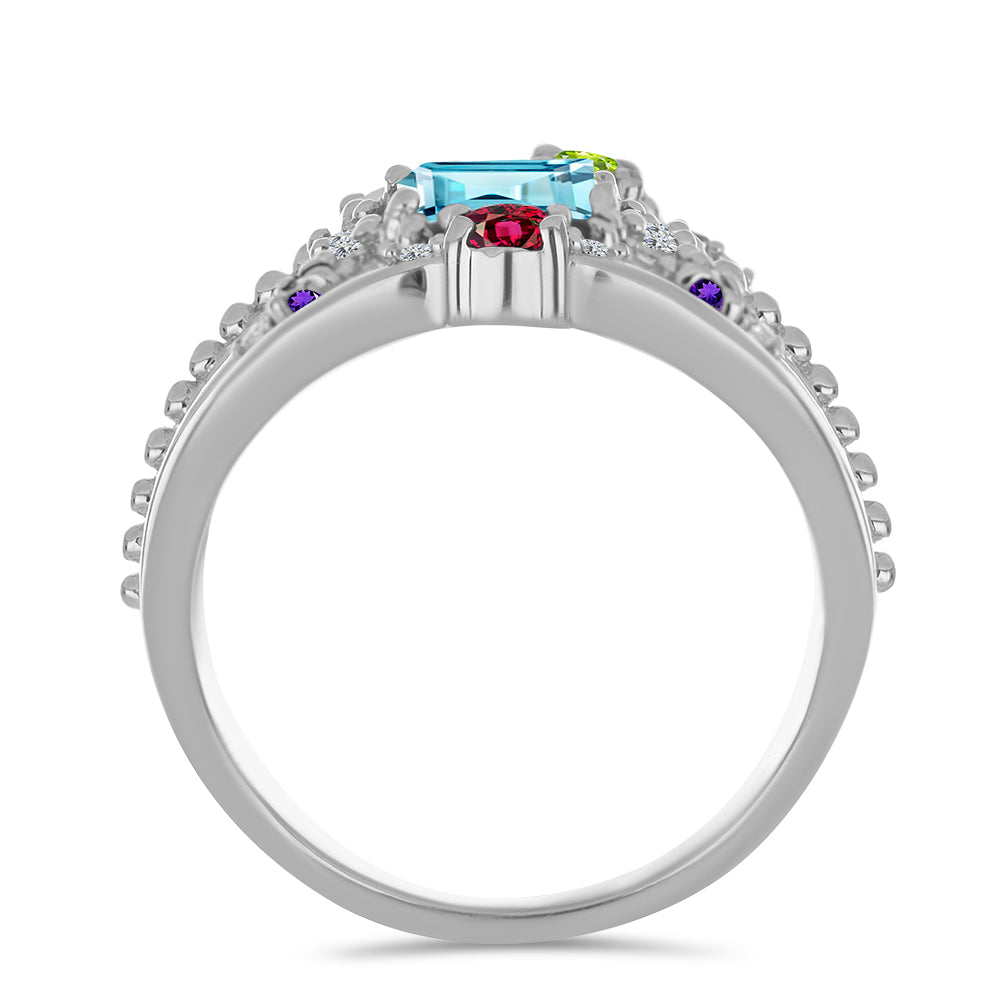 Silberring mit marokkanischem Amethyst und goldfarbenem Rio Zitrin