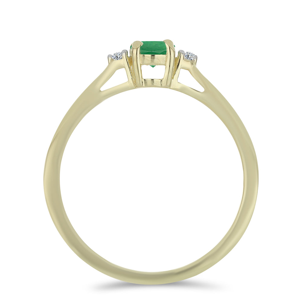 Goldplattierter Silberring mit brasilianischem Smaragd und weißem Topas