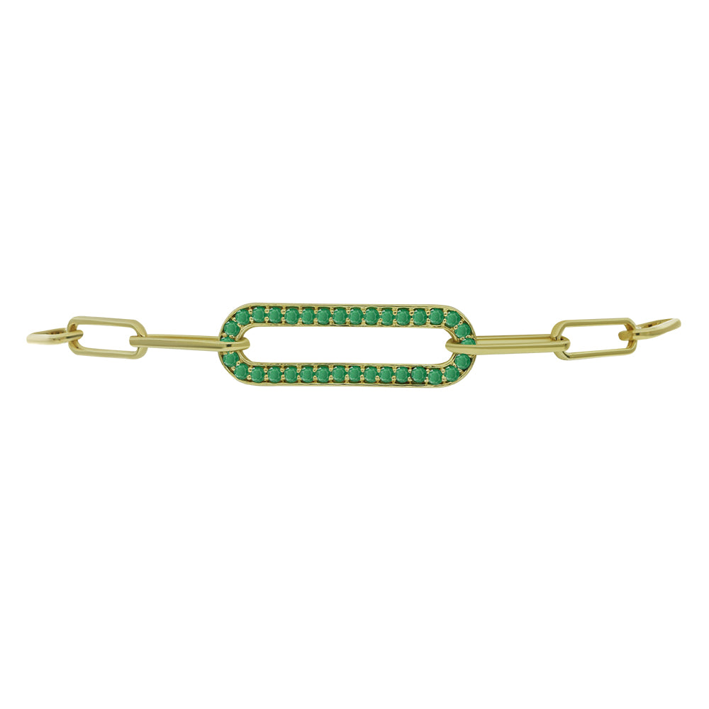 Goldplattiertes Silberarmband mit brasilianischem Smaragd