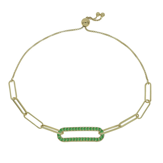 Goldplattiertes Silberarmband mit brasilianischem Smaragd