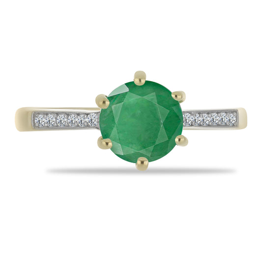 Goldplattierter Silberring mit brasilianischem Smaragd und weißem Topas