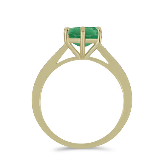 Goldplattierter Silberring mit brasilianischem Smaragd und weißem Topas