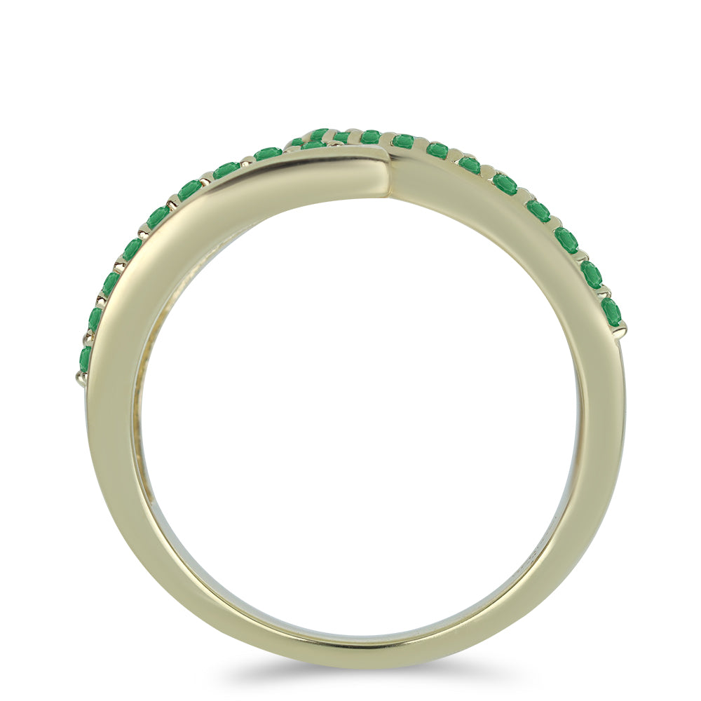 Goldplattierter Silberring mit brasilianischem Smaragd