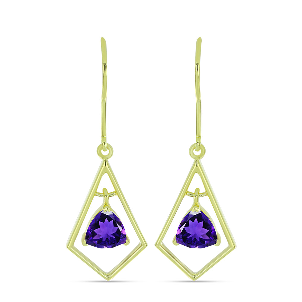 Goldplattierte Silberohrringe mit marokkanischem Amethyst 1