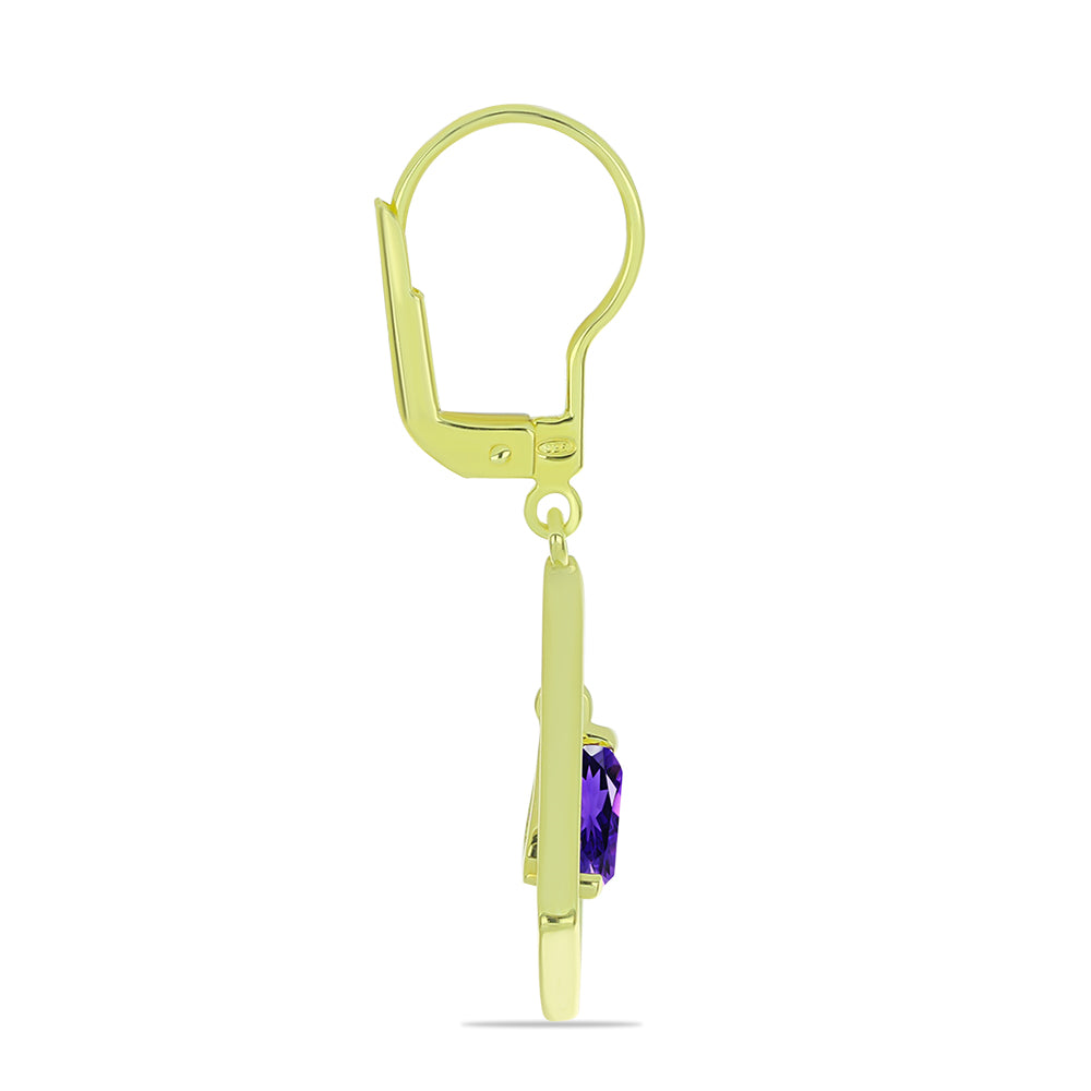 Goldplattierte Silberohrringe mit marokkanischem Amethyst 2