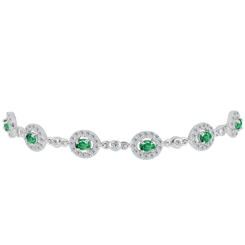 Silberarmband mit natürlichem Alexandrit und weißem Topas