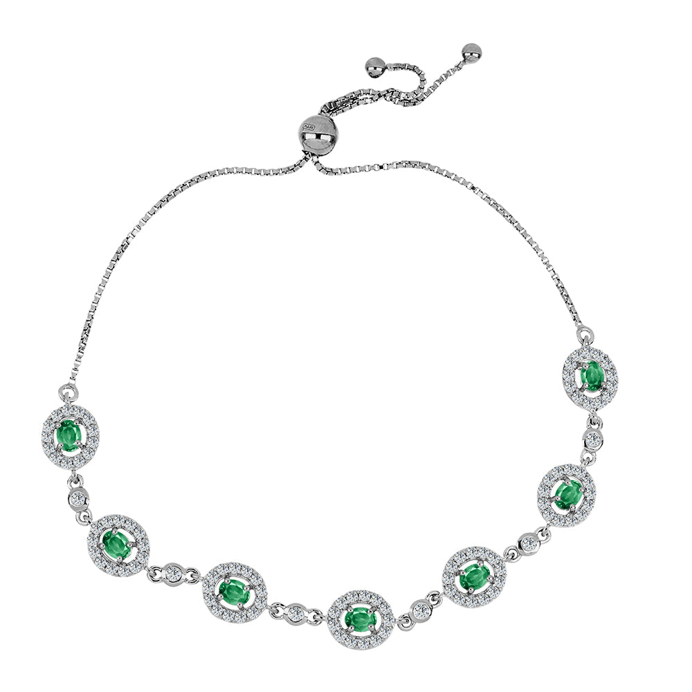 Silberarmband mit natürlichem Alexandrit und weißem Topas 1