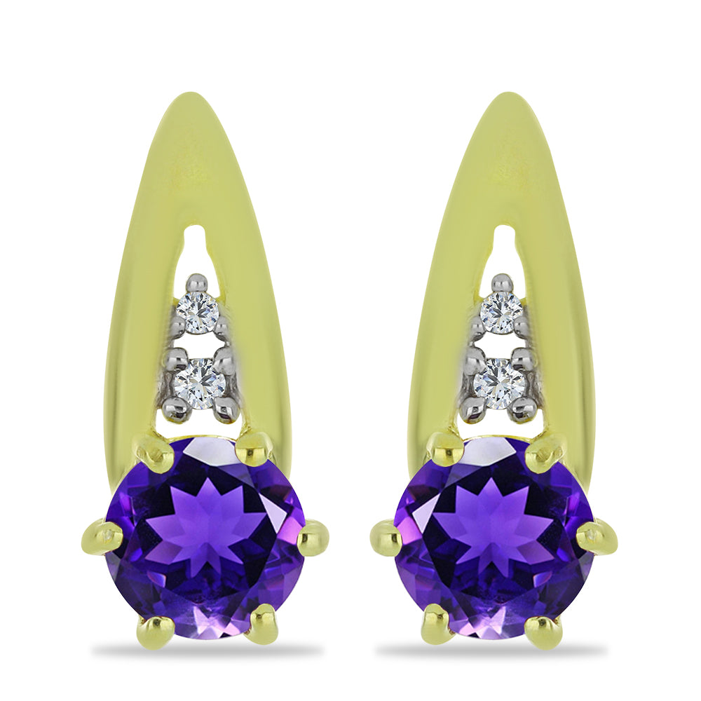 Goldplattierte Silberohrringe mit marokkanischem Amethyst und weißem Topas 1