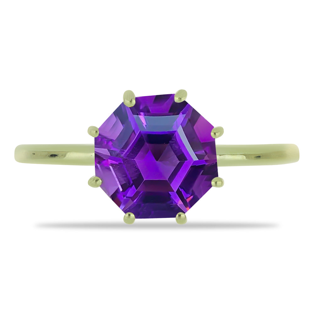 Goldplattierter Silberring mit marokkanischem Amethyst