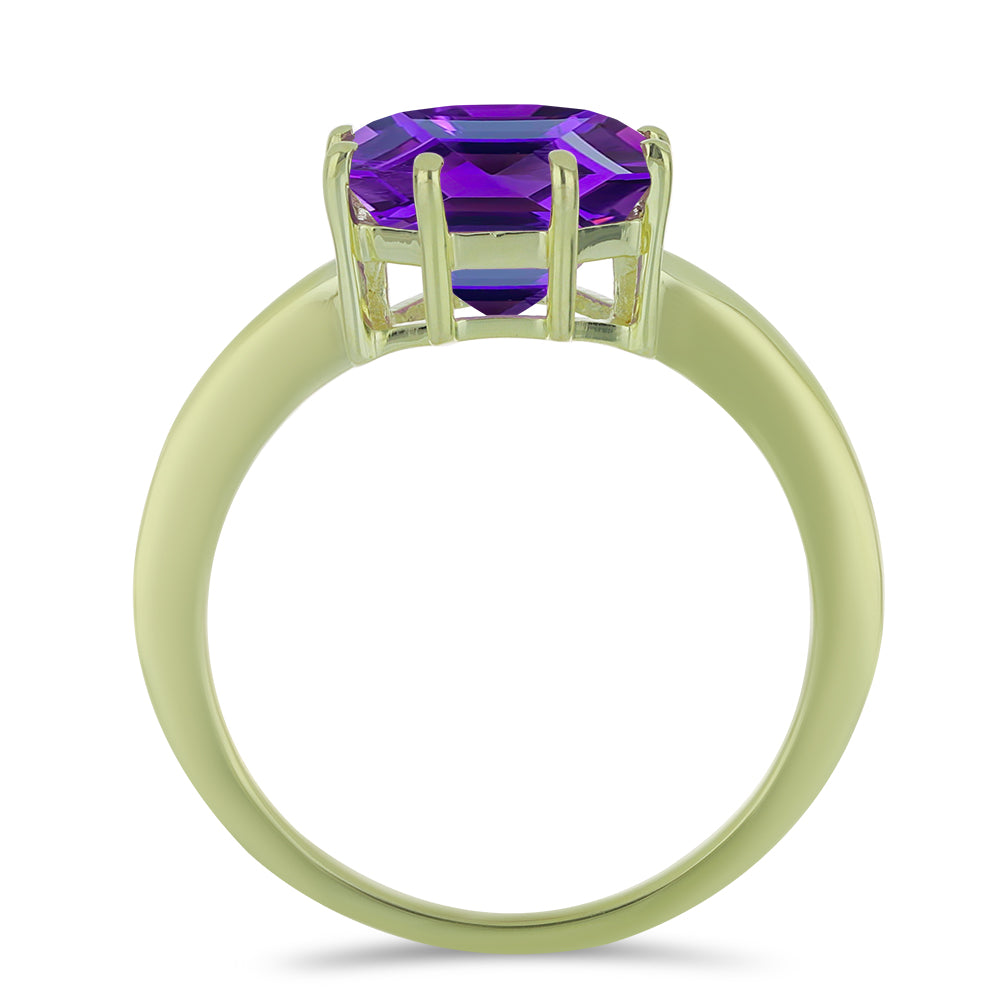 Goldplattierter Silberring mit marokkanischem Amethyst