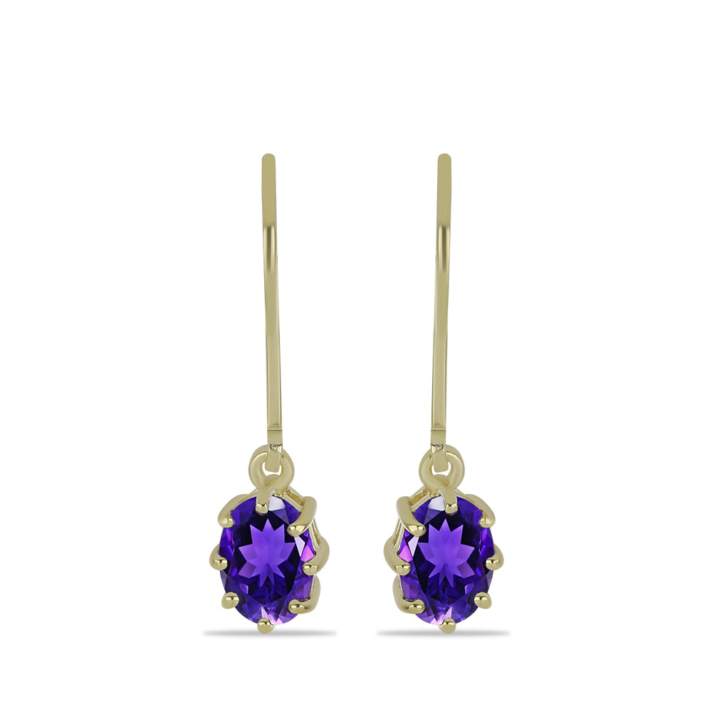 Goldplattierte Silberohrringe mit marokkanischem Amethyst 1