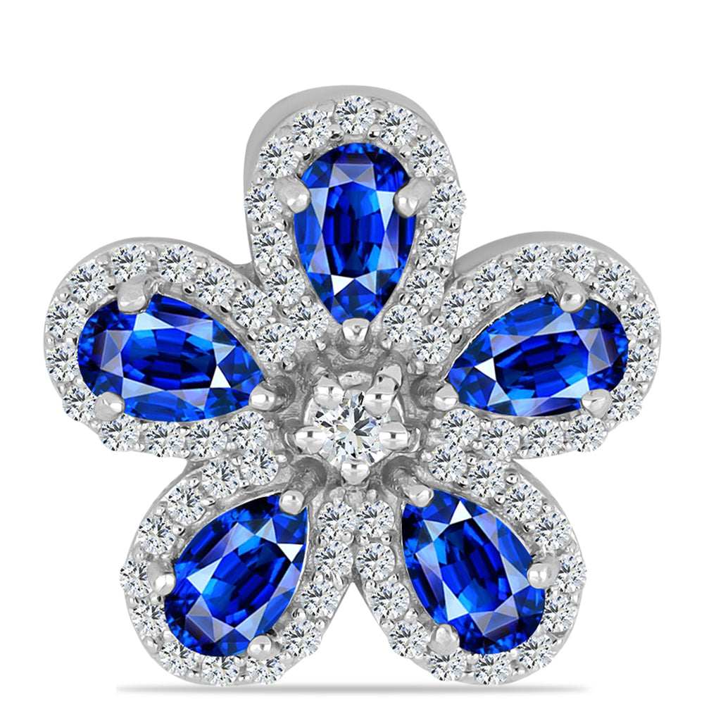 Silberanhänger mit australischem blauem Saphir und weißem Topas 1