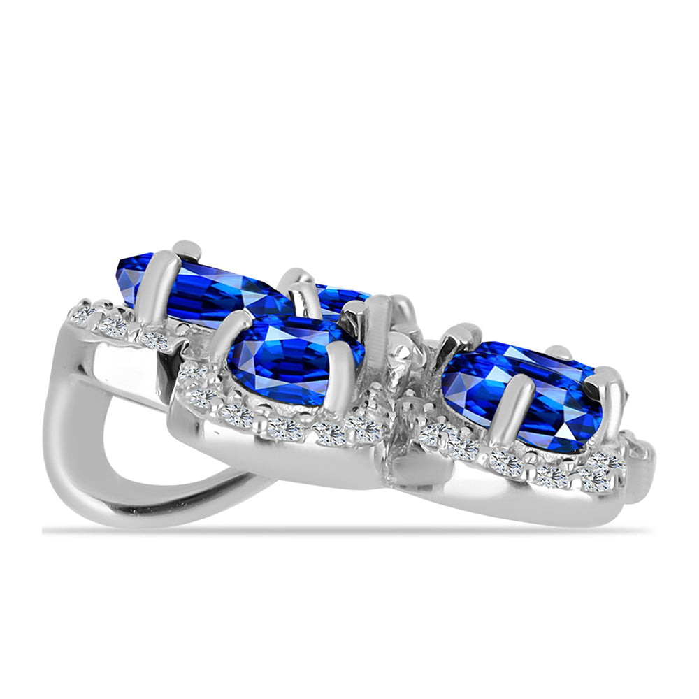 Silberanhänger mit australischem blauem Saphir und weißem Topas