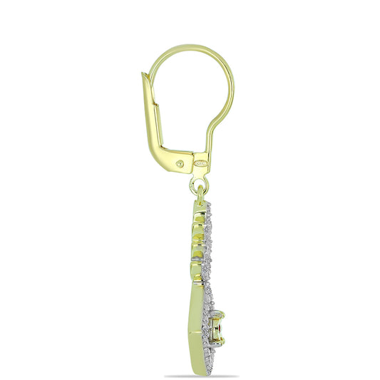 Goldplattierte Silberohrringe mit rotem Diamant und weißem Diamant