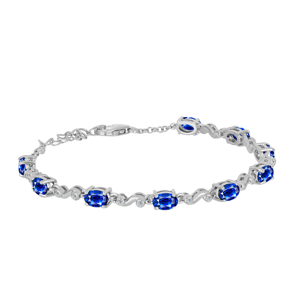 Silberarmband mit australischem blauem Saphir und weißem Topas 1