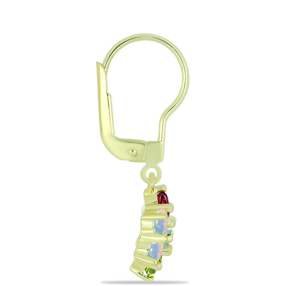 Goldplattierte Silberohrringe mit Welo-Opal und Chakra Turmalin 2