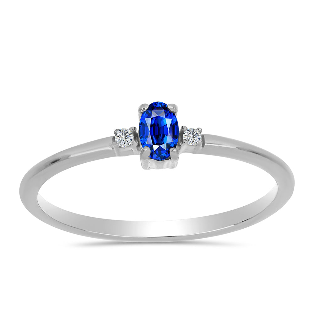 Silberring mit australischem blauem Saphir und weißem Topas