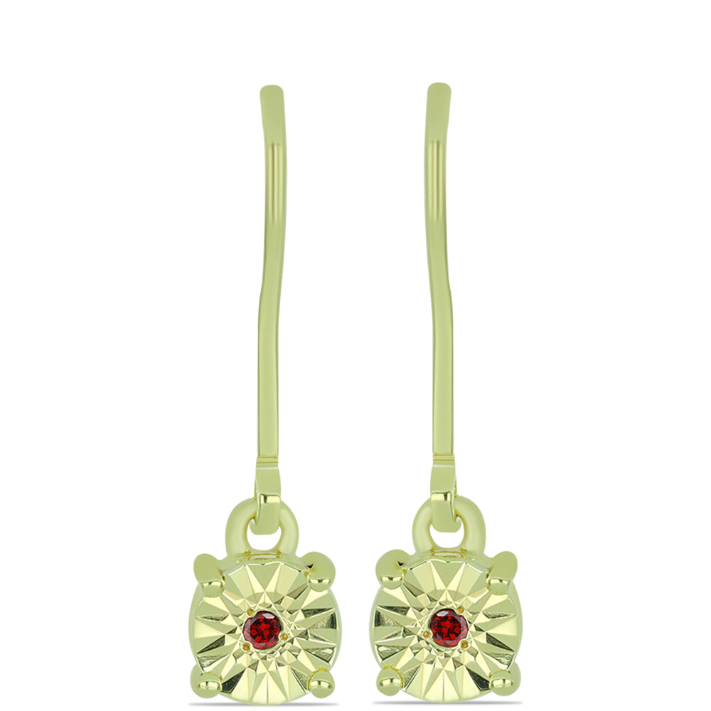 Goldplattierte Silberohrringe mit rotem Diamant