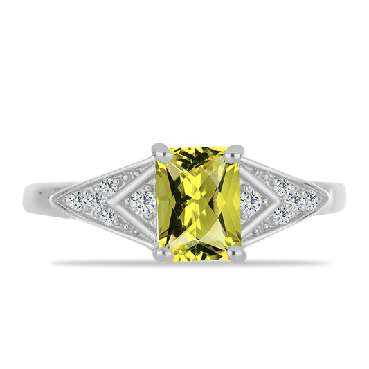 Silberring mit Zitronentopas und weißem Topas