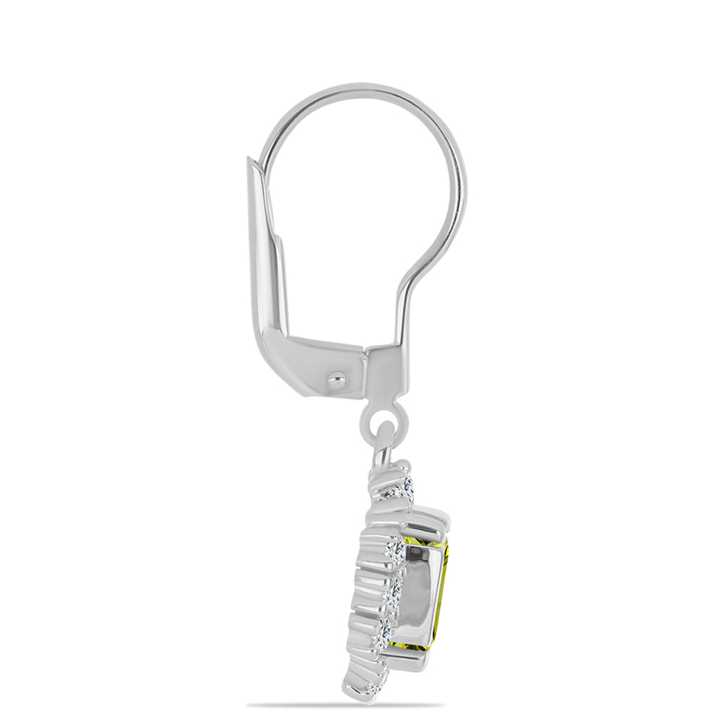 Silberohrringe mit Zitronentopas und weißem Topas