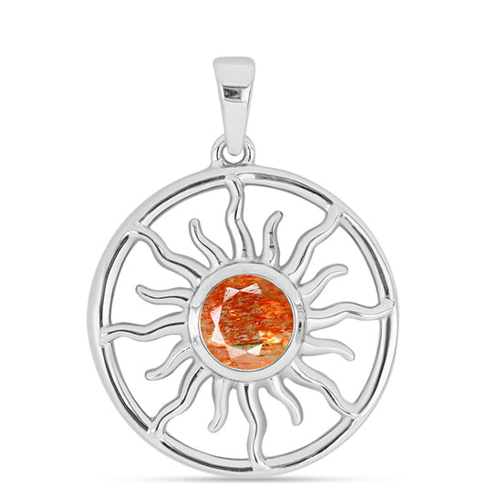 Silberanhänger mit Sonnenstein aus Oregon